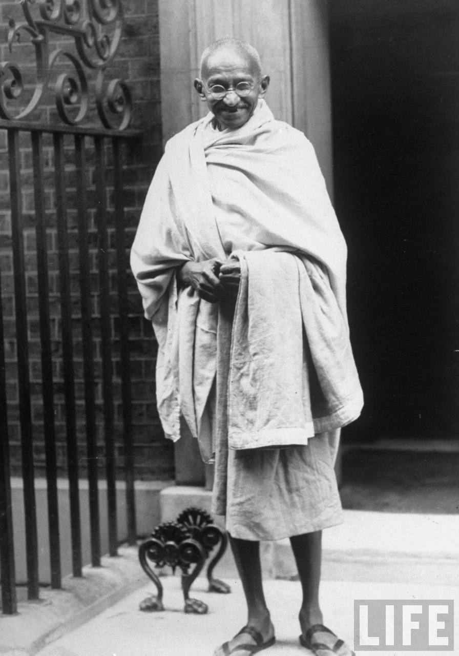 Mahatma Gandhi standing outside 10 Downing Street - London United Kingdom - 1930